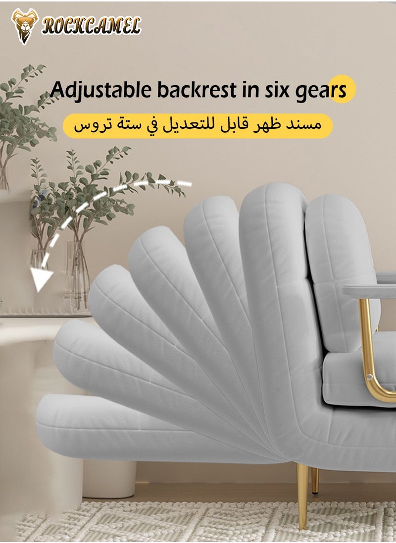ROCKCAMEL - 3-In-1 Armchair Sofa With Angle Adjustment, Convertible Sofa Bed And Leisure Recliner, Skin-Friendly Flannel Fabric, Suitable For Home And Office, Free Cloud Pillow, Can Lie down, Sit Or Sleep, Multifunctional Backrest Sofa Seat 65cm - Image 1