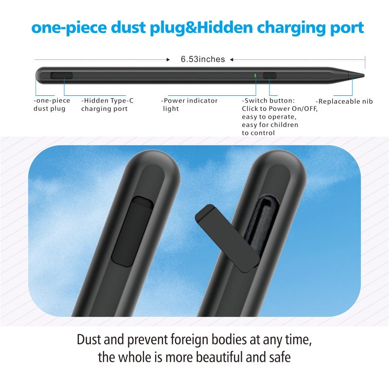 Milikilo Stylus Pen for iPad 11th&10th Generation,Milikilo Pen with Pencil Holder,Palm Rejection,for Air11&13"(M2/M3), Pad Pro 11"&13"(M4),iPad 6-11th,iPad Pro 11"/12.9 ", iPad Air 3/4/5,Mini 5/6 - Image 4