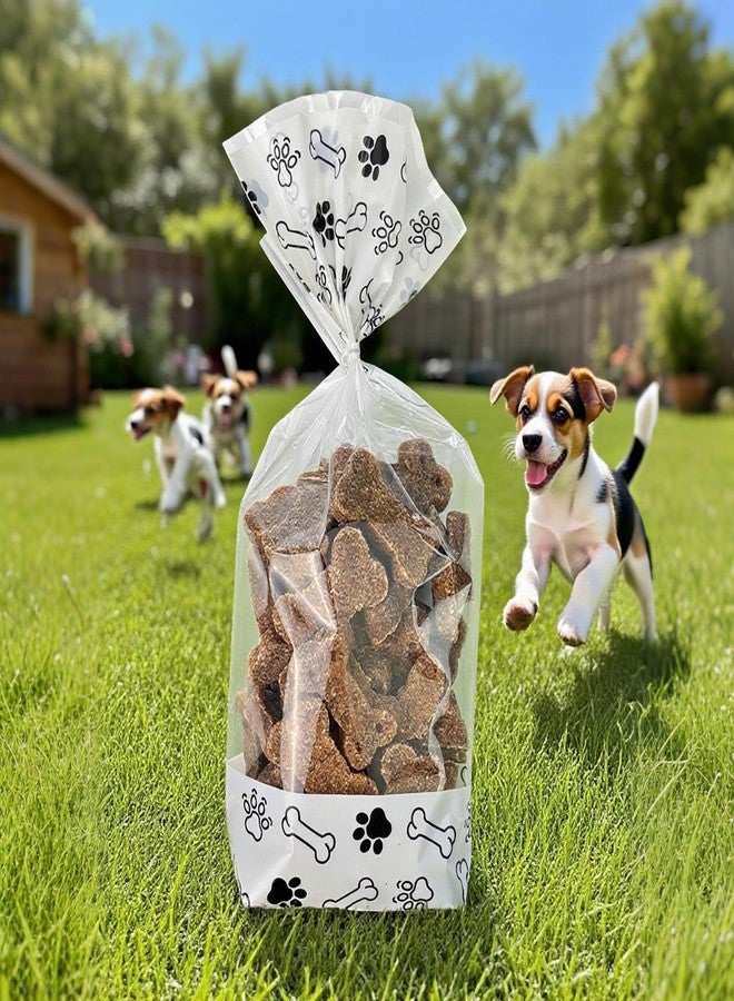 EKAPACKAGING 25 Pack 4.3x8.3 Inch Clear Paw Print Dog Treat Bags with Twist Ties Flat Bottom Cellophane Goodie Bags for Pet Party Favors Birthday Gifts Retail Packaging Homemade Treats - Image 5