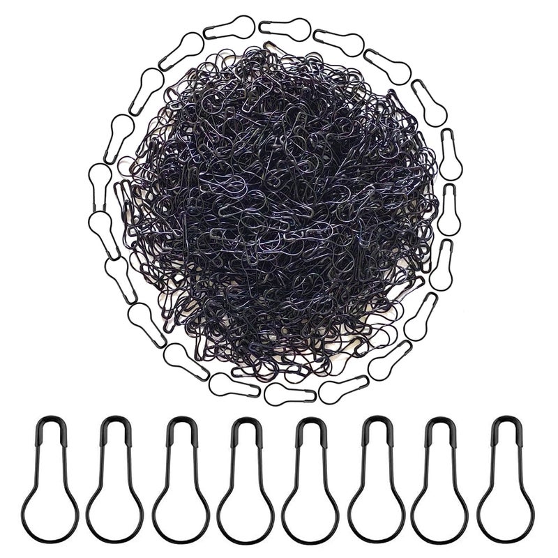 HAMIYELL 1000Pcs Metal Black Safety PinsBulb PinGourd PinCalabash Pin for Clothing Crafting and DIY Home Accessories Suitable for The Tailor