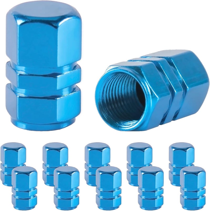 JUSTTOP Car Tire Valve Stem Caps, 12pcs Air Caps Cover, Universal for Cars, SUVs, Bike, Trucks and Motorcycles-Pale Blue - Image 1