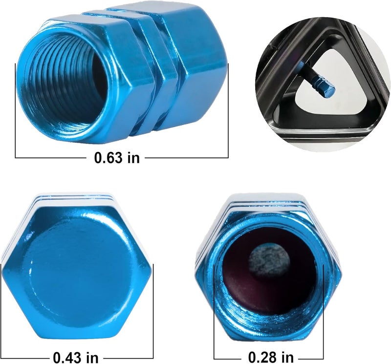 JUSTTOP Car Tire Valve Stem Caps, 12pcs Air Caps Cover, Universal for Cars, SUVs, Bike, Trucks and Motorcycles-Pale Blue - Image 2