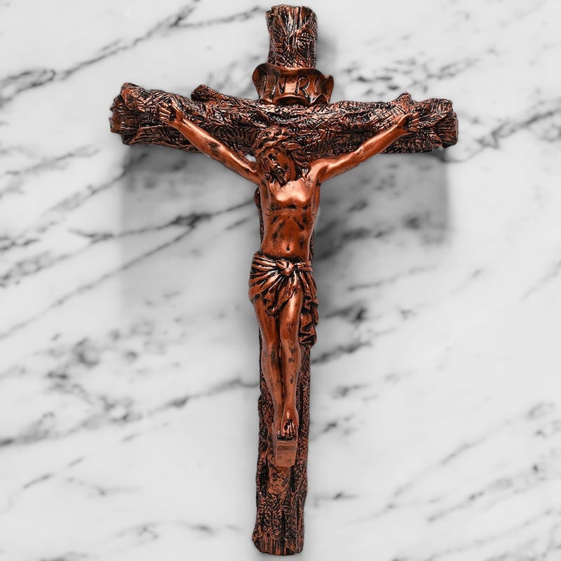 KariGhar CrucifixJesus ChristCross JesusCrucified Jesus A0060 Bronze 5 x 33 x 52 CM 2 x 13 x 21 INCH - Image 1