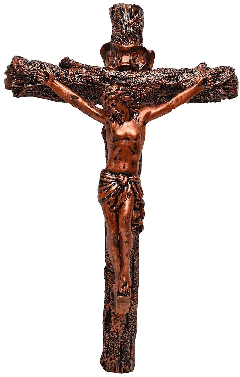 KariGhar CrucifixJesus ChristCross JesusCrucified Jesus A0060 Bronze 5 x 33 x 52 CM 2 x 13 x 21 INCH - Image 2