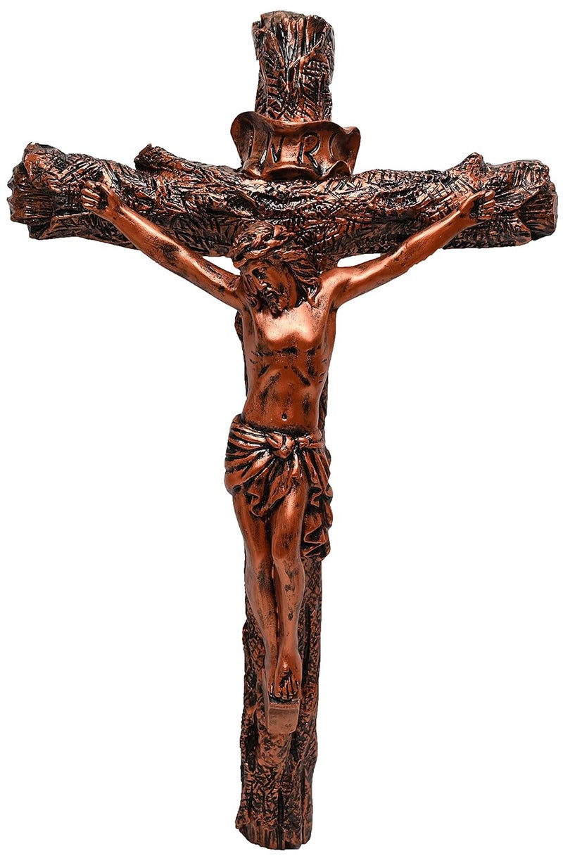 KariGhar CrucifixJesus ChristCross JesusCrucified Jesus A0060 Bronze 5 x 33 x 52 CM 2 x 13 x 21 INCH - Image 5