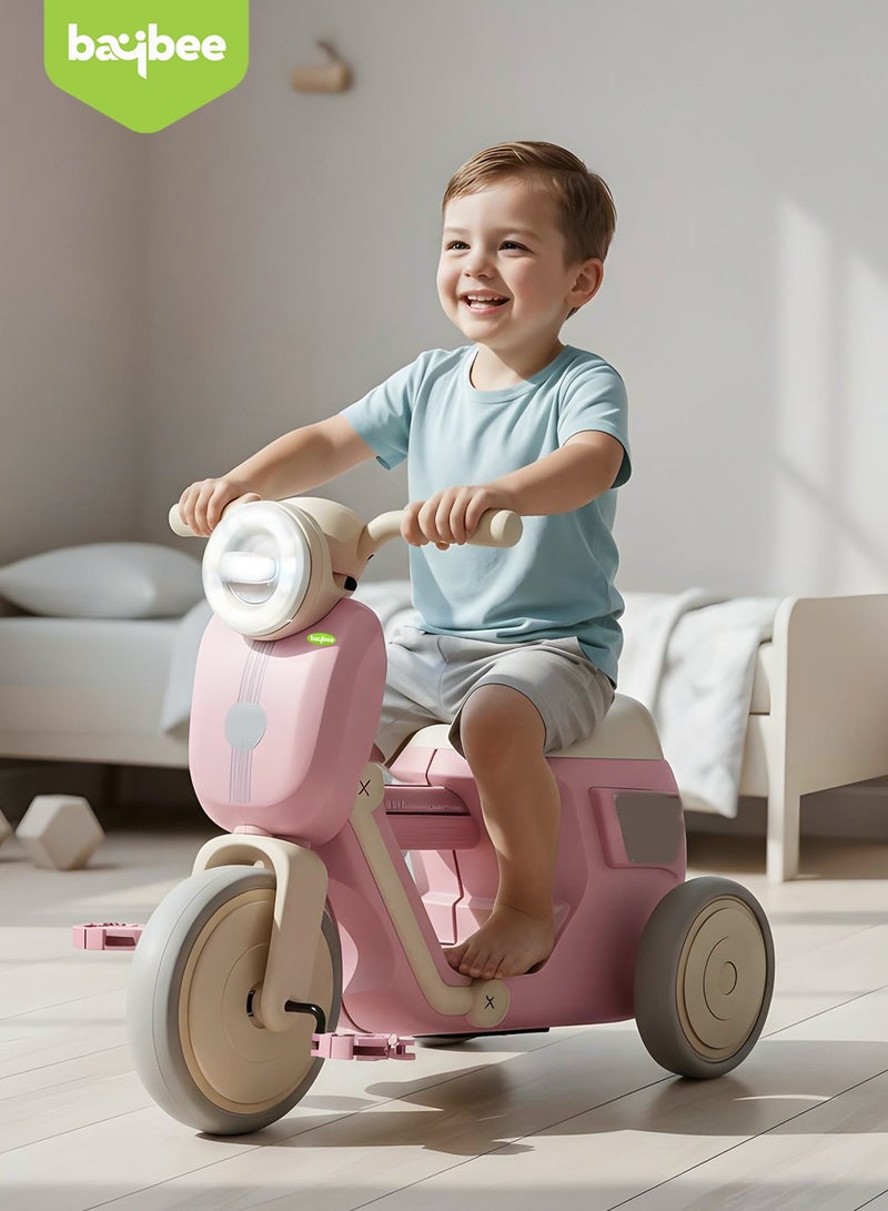 BAYBEE Baby Tricycle for Kids | Toddler Tricycle with Dazzling Music and Durable Sturdy frame & 3 Wheels Safe Design Kids Trikes | Baby Cycle Kids Cycle | Easy to Assemble | Baby Tricycle for Children 1.5 to 4 Years Boy  Girl Pink - Image 1