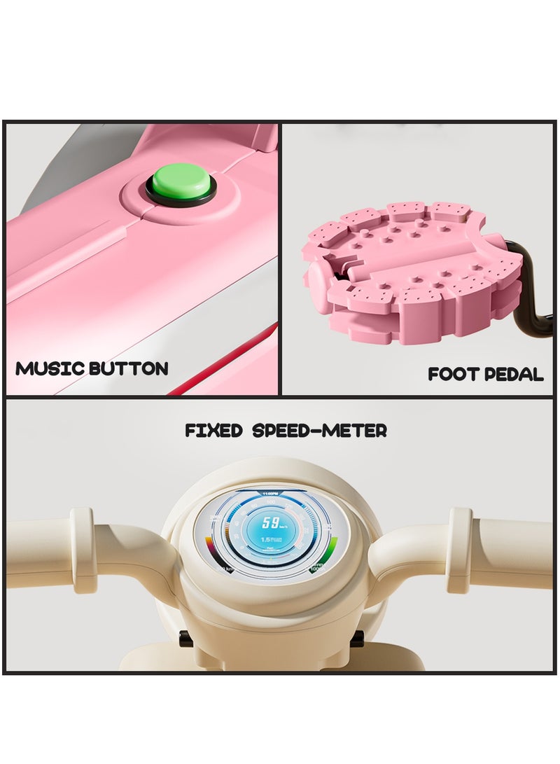 BAYBEE Baby Tricycle for Kids | Toddler Tricycle with Dazzling Music and Durable Sturdy frame & 3 Wheels Safe Design Kids Trikes | Baby Cycle Kids Cycle | Easy to Assemble | Baby Tricycle for Children 1.5 to 4 Years Boy  Girl Pink - Image 3