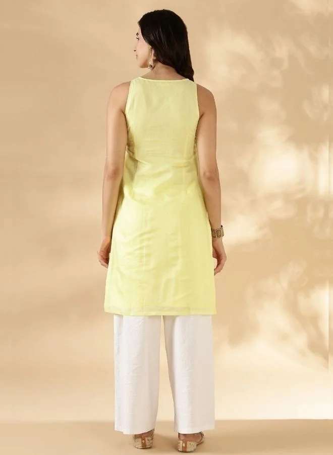 Abhishti Solid sleeveless kurta