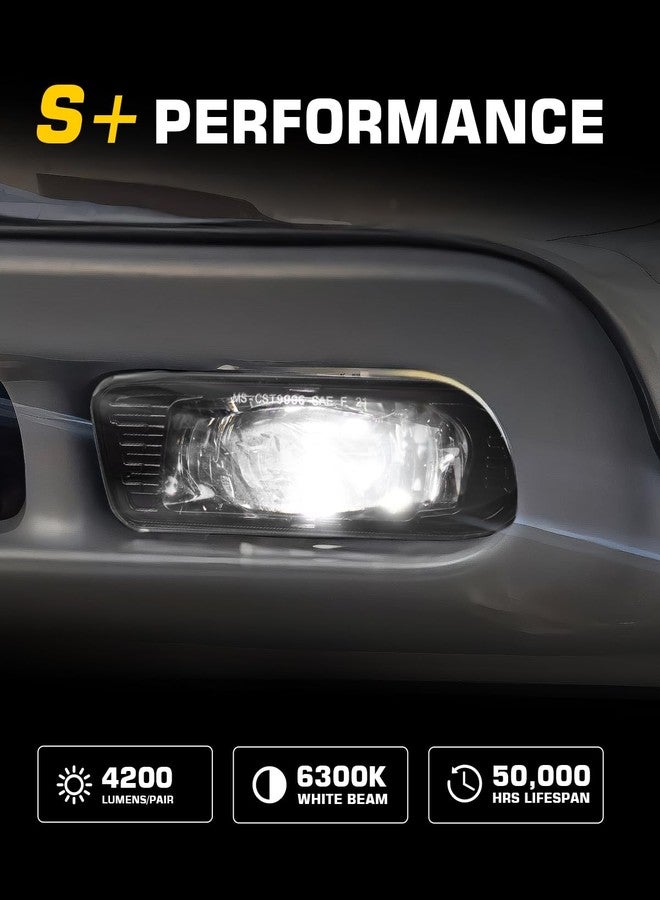 4X4FLSTC LED Fog Lights Replacement Fog Lamps Driving lights Compatible with Chevy Silverado 1999-2002, Suburban 2000-2006, Tahoe 2000-2006 DOT Approved Clear Lens - Black - Image 4