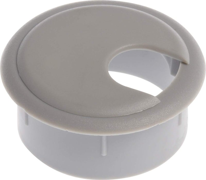 Hillman 59338 Computer Desk Grey Grommet with Cap 134Inch Hole Diameter 2Pack Gray