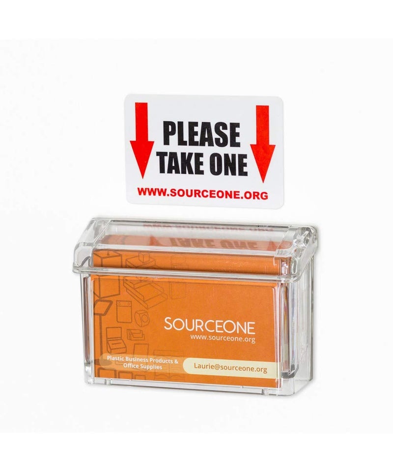 SourceOne SOURCE ONE Premium Outdoor Business Card Holder Peel and Stick Clear Unbreakable Take One Sticker Included - Image 2