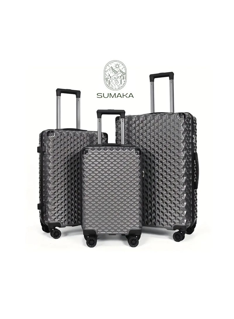 SUMAKA ABS+PC Travel Luggage - Set of 3 pcs 20"+24"+28" inches, Removable Wheels, 360° universal wheels - Image 1
