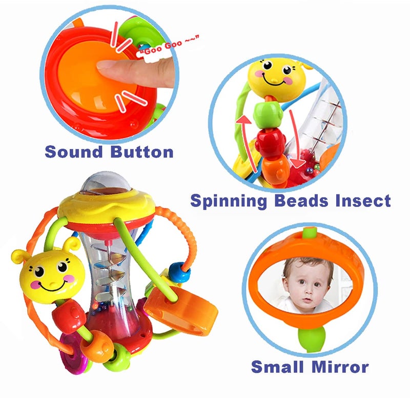 HOLA Baby Toys 0 6 Months Rattle Activity Ball Infant Old Baby Shaker Grab Spin Crawling for 3 6 9 12 - Image 3