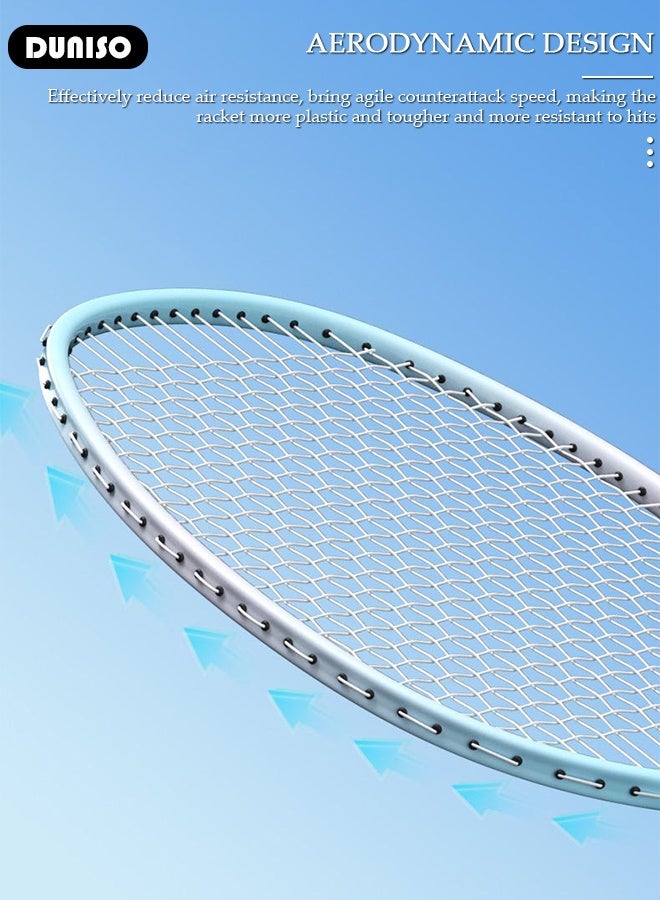 DUNISO Badminton Rackets Set,Badminton Rackets,Lightweight Badminton Racquet with 3 Shuttlecocks and 1 Carrying Bag,Badminton Backyard Games for Outdoor,Garden,Beach,Family Fun Game for Beginners, 2 Player - Image 5
