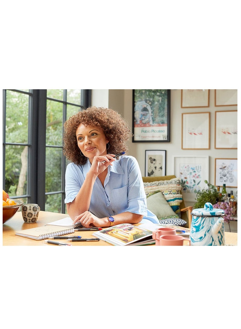 Uniball 1-Piece Jetstream Retractable Rollerball Pen 1.0mm Tip Blue Ink - Image 4