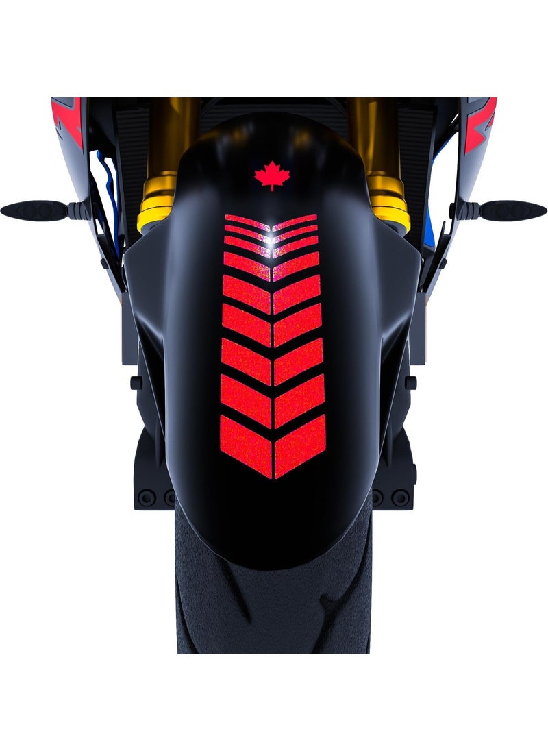Çınar Extreme - Moto Rider Set of 4 Stickers Reflective Red Inner Outer Rim Strip Helmet and Fender - Image 1