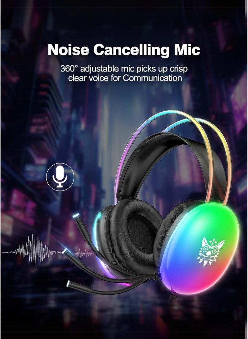 onikuma X25 Gaming Headset Over-Ear Gaming Wired Headphones with Mic for PS4/PS5/XOne/XSeries/NSwitch/PC - Image 4