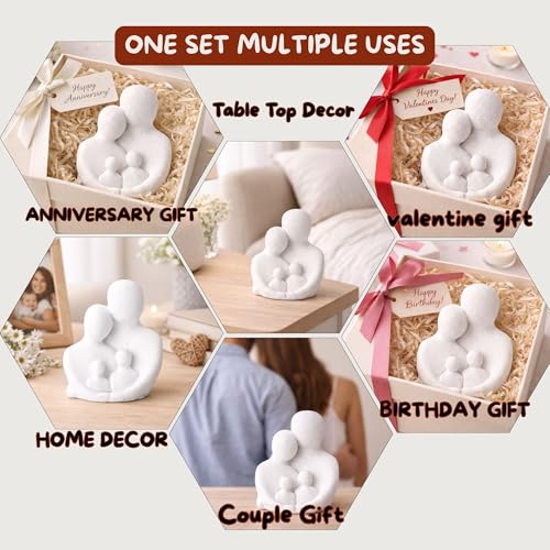 CraftVatika Abstract Family Figurine Showpiece for Home Decor,Modern Couple with Kids Statue for Living Room, Bedroom,Office Table Decoration,Gift for Family,Anniversary,Housewarming,Mother's Day - Image 4