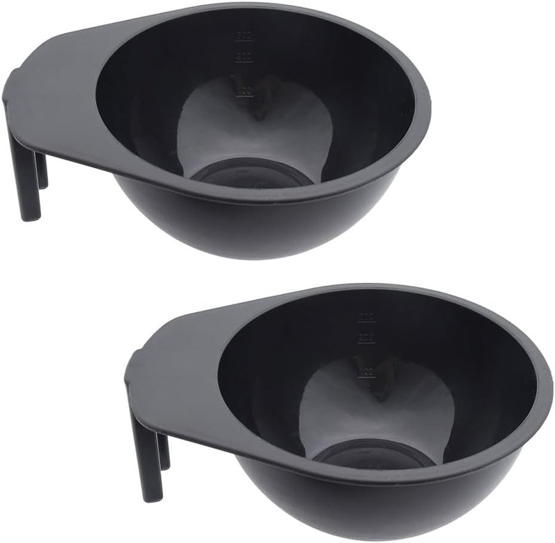 لاسنسيرسم 2 قطع وعاء خلط لون الشعر وعاء صبغ الشعر وعاء تطبيق صبغ الشعر وعاء بلاستيكي لخلط الألوان أدوات صبغ الشعر لأغراض الصالون المنزلي تصفيف الشعر باللون الأسود