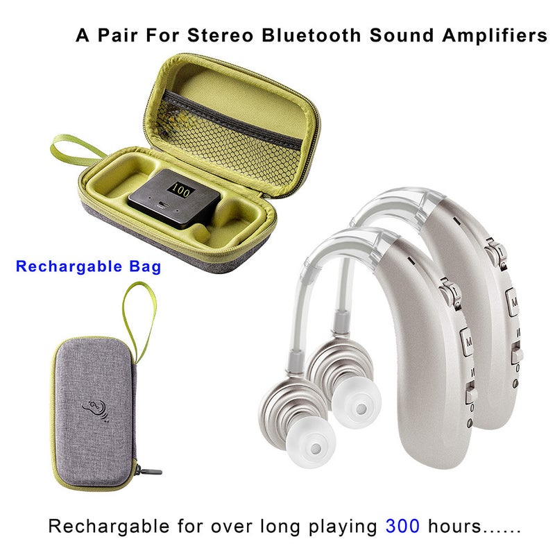 Generic New Digital BTE Hearing Aid with Charging Case for Elderly skin color 
