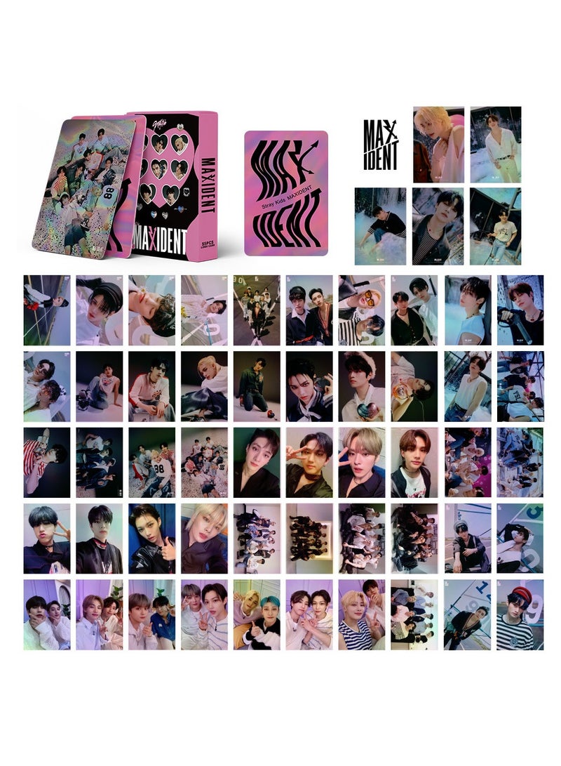 xozgdovg Integrate small card KPOP Korean Wave photo card 55 boxed DIY collection IVE aid flash card -SK pink -MAXIDENT 