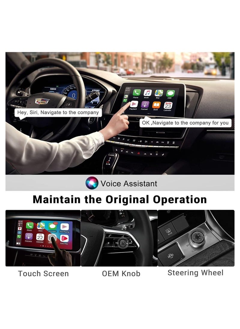 CarPlay Adapter, 2024 New Upgrades Wired to Wireless CarPlay Dongle Carplay, Support Online Update,No delay Plug & Play only for All Factory Wired CarPlay Cars