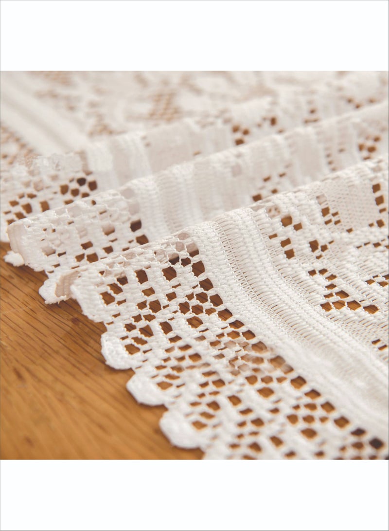 Kutis Hollow Lace Table Runner White 182x 33 cm - Image 2