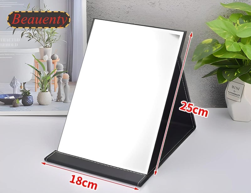 Beauenty Portable Folding Travel Vanity Mirror, Dresser Desk Mirror, Flat Mirror with Stand, Portable Dresser for Travel, Camping, Room Decor, Cosmetic Bag - Image 2