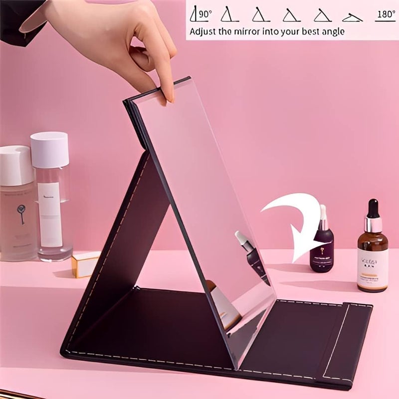 Beauenty Portable Folding Travel Vanity Mirror, Dresser Desk Mirror, Flat Mirror with Stand, Portable Dresser for Travel, Camping, Room Decor, Cosmetic Bag - Image 3