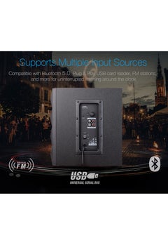 F&D Bluetooth Multimedia Speaker with Subwoofer Satellite Speaker Digital LED Display Remote Digital FM & USB,2.1 Channel, A180X, Black  - Image 2