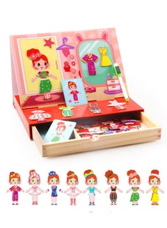 Generic Magnetic Drawing Board, Girls Dress up themed toys, Wooden Puzzles Games Toys for Kids Drawing Learning  - Image 2