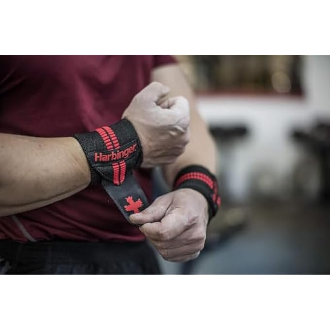 Harbinger 44300 Red Line 18-Inch Weightlifting Wrist Wraps For Men And Women (Pair) One - Image 5
