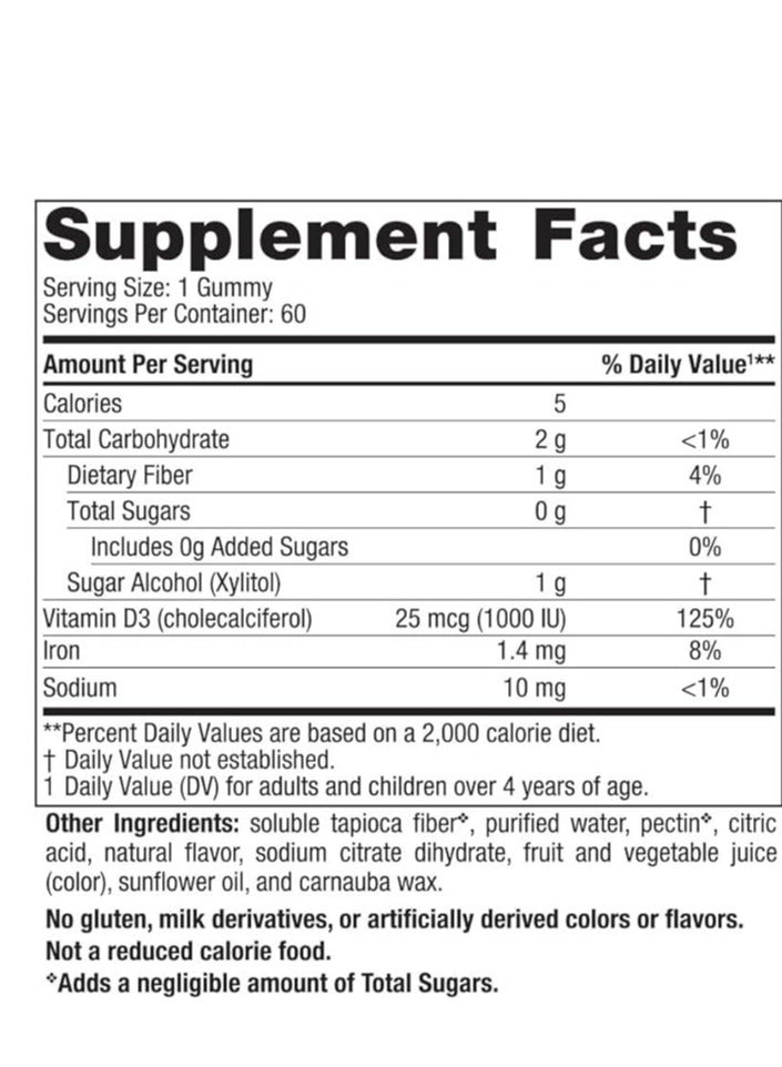 Nordic Zero Sugar Vit D3 1000IU 60S - Image 2