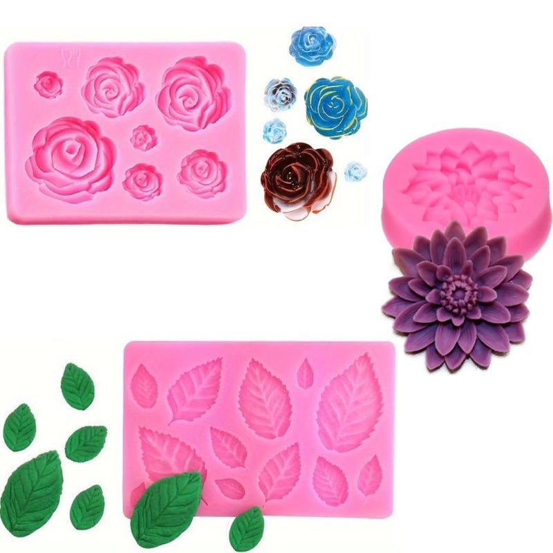 Skytail Skytail 3D Lotus Rose Flower Leaf Silicone Moulds for Candle Waxmelts Aromatherapy Fondant Chocolate Candy Cake Decoration Cupcake Topper Gum Paste Jelly Muffin Sugarpaste Clay Soap Resin Mold 