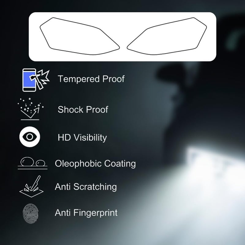 10H2 Car Headlight Anti-Rain Guard | Self Adhesive Car Headlight Tempered Glass | Car Accessories | Waterproof Anti-Fog Car Stickers | Compatible With Tata New/Old Car (Harrier 1st Gen) | Pack Of 1 - Image 5