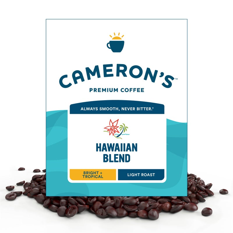 Cameron's Coffee Roasted Whole Bean Coffee, 10% Hawaiian Coffee Blend, 4 Pound - Image 1