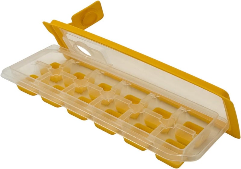 B&D Ice Cube Tray - Clear and Yellow Plastic, 29x9x4cm, Rectangular Mold with Easy Release Design - Image 2