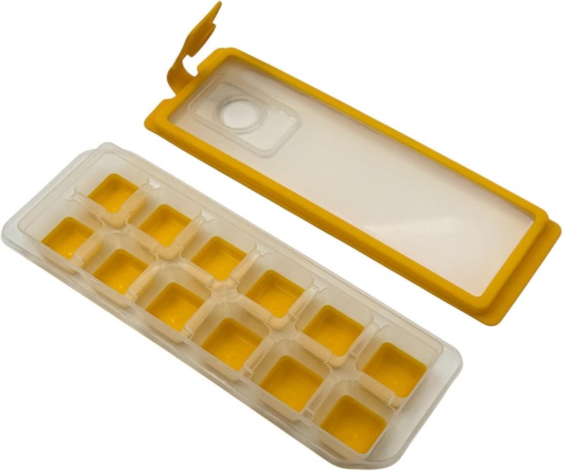 B&D Ice Cube Tray - Clear and Yellow Plastic, 29x9x4cm, Rectangular Mold with Easy Release Design - Image 3