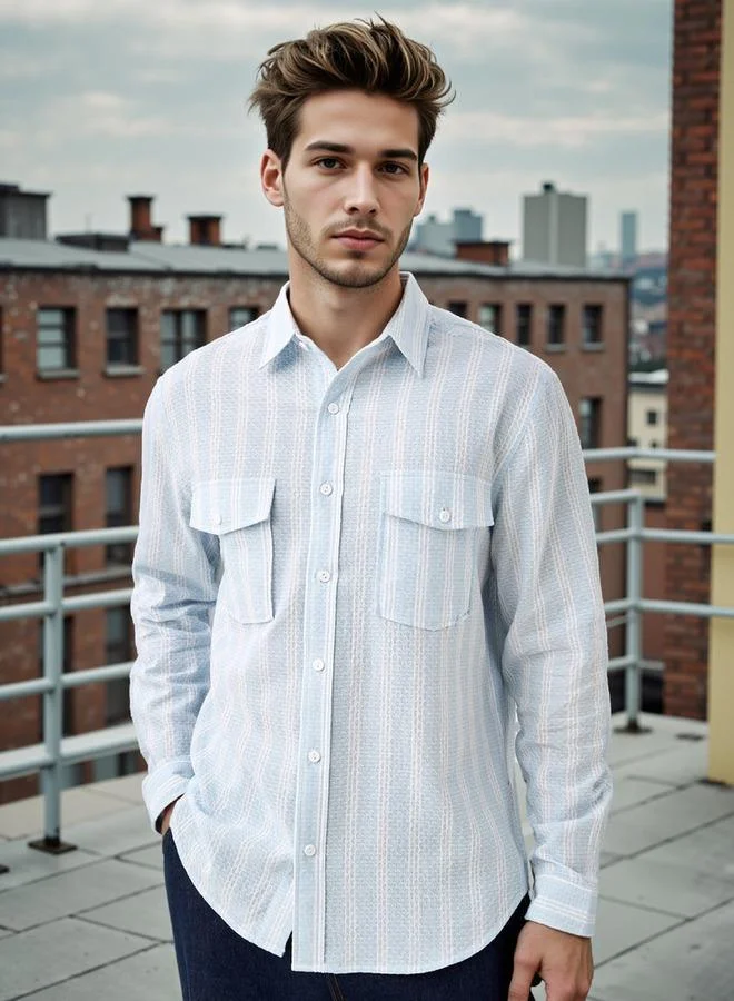 Lee Cooper Checked Shirt with Front Pockets