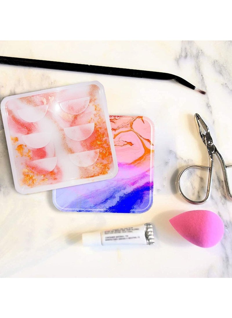Graffiti Resin - Eyelash Display Tray Square Mold 2 Pieces - Image 1