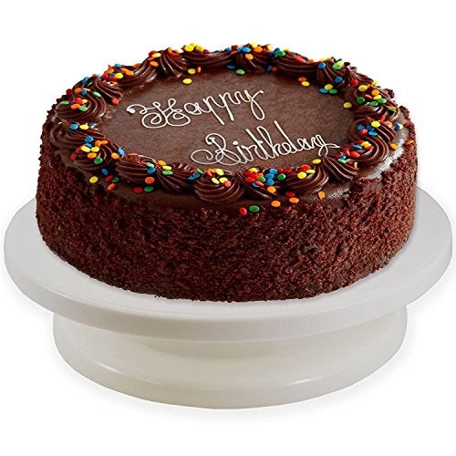 Inditradition Cake Turntable Revolving Cake Decorating Stand & Cake Scraper Fondant Set, 28 cm, White (Combo Pack) - Image 4