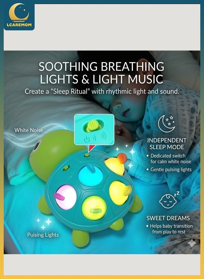 LCAREMOM Baby Crawling Toy Musical Light Turtle, Electric Crawling Toy Baby for 0-18 Months, Tummy Time Toy with Music & Light, Interactive Baby Moving Toy for Infants Toddler Boys Girls - Image 5