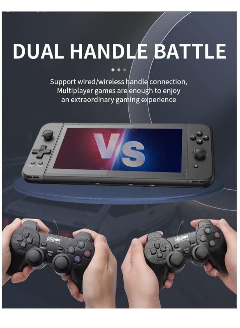 X70 Handheld Game Console, 7.0 inch IPS HD Screen Retro Games Consoles Classic Video Games Console with 64G Memory Cards & 6000 Games, Built-in 3500mAh Rechargeable Battery  - Image 3