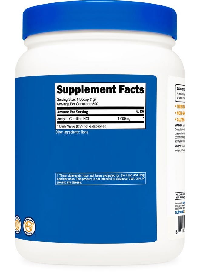 Nutricost Acetyl L-Carnitine (ALCAR) 500 Grams - 1000mg Per Serving - Pure Acetyl L-Carnitine Powder - Image 5