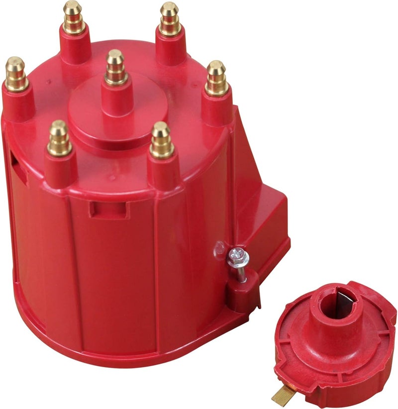 AIP Electronics New Red V6 GM EFI Cap and Rotor Set with Male Terminals Compatible with 1982-1996 GM Chevy Oldsmobile GMC V6 4.3 EFI TBI OEM Fit CAP1035-R - Image 3