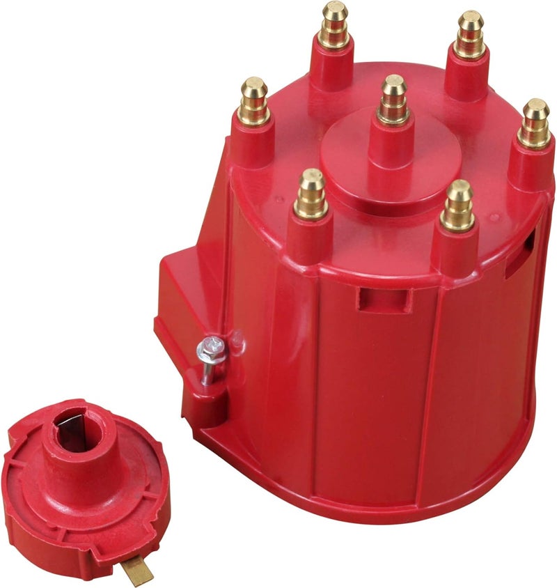 AIP Electronics New Red V6 GM EFI Cap and Rotor Set with Male Terminals Compatible with 1982-1996 GM Chevy Oldsmobile GMC V6 4.3 EFI TBI OEM Fit CAP1035-R - Image 4