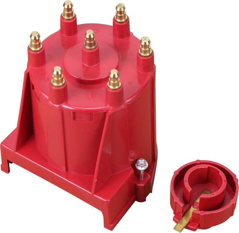 AIP Electronics New Red V6 GM EFI Cap and Rotor Set with Male Terminals Compatible with 1982-1996 GM Chevy Oldsmobile GMC V6 4.3 EFI TBI OEM Fit CAP1035-R - Image 2