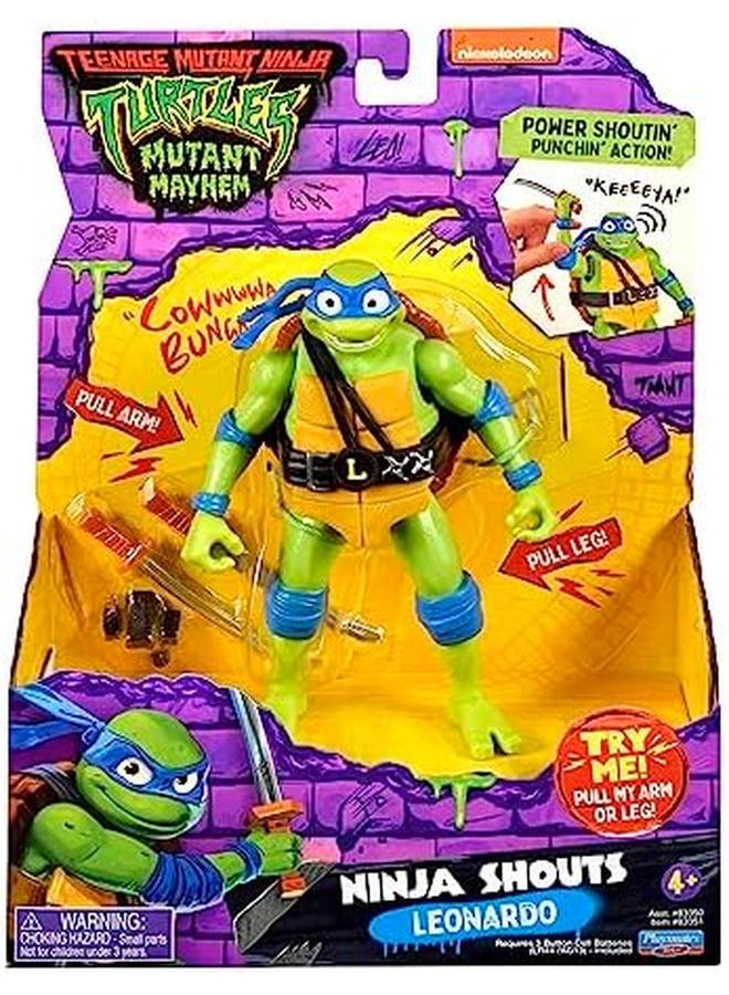 تيناجر ميوتنت نينجا ترتلز ألعاب زملاء اللعب من Mutant Mayhem مقاس 5.5 سم من ليوناردو ديلوكس نينجا شوتس - Image 4