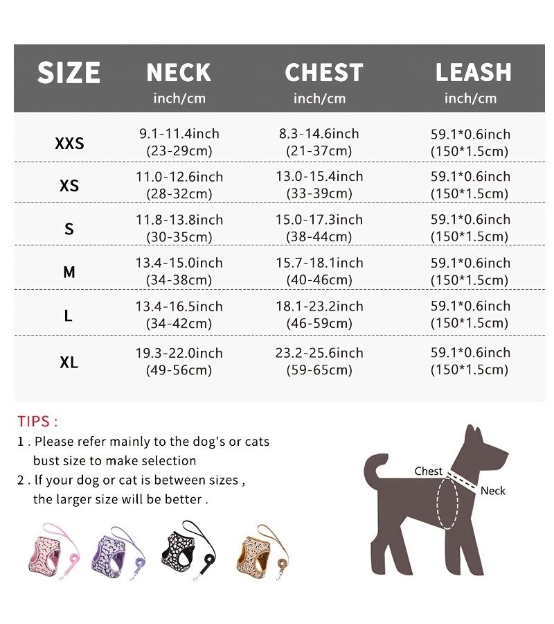 Dark Purple Adjustable Breathable Mesh Pet Leash Set for Small Dogs Cats Anti Escape Quick Release Chest Strap - Image 2
