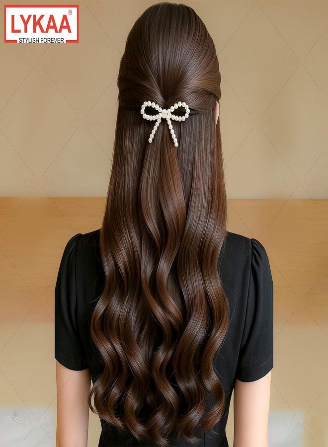 Lykaa 2 Pcs Hair Bows for Woman Beautiful & Stylish Fancy Bow Hair Clips For Girls And Ladies - Pack Of 2 Crystal Stone Studded Hair Accessories - Elegant Hair Pins For Bridal Party Ethnic Hairstyles - Image 5